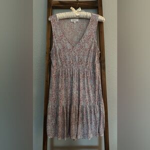 Gilli Red and Light Blue Smocked Sundress